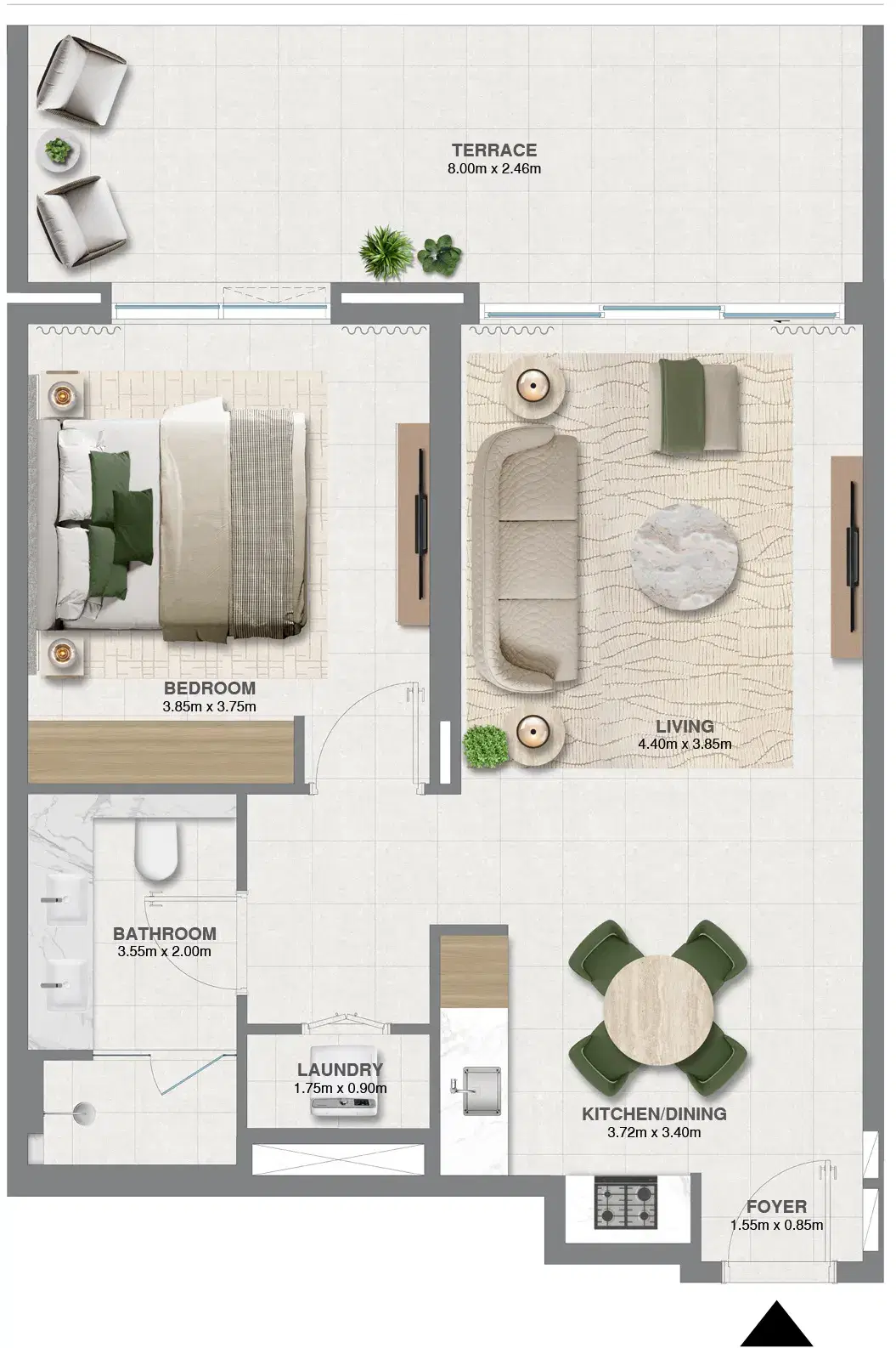Golf Verge At Emaar South Dubai 1 Bedroom Apartments Floor Plan
