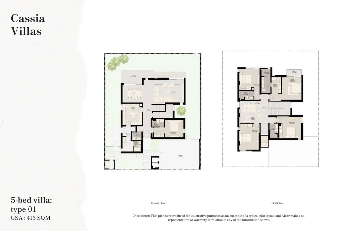 Aldar The Wilds at Dubailand 5 BR Floor Plan 4,445 Sq. Ft.