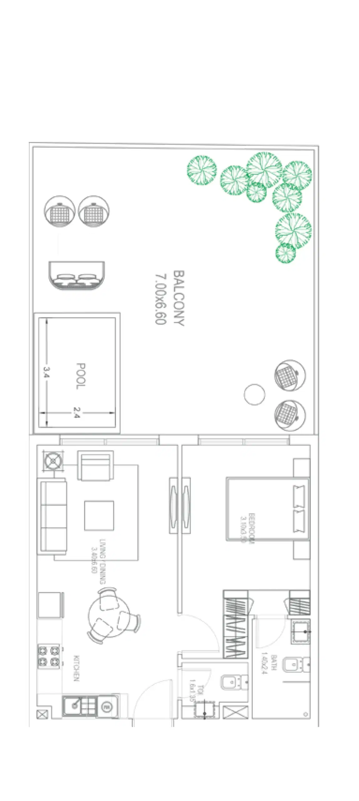 DANUBE Petalz at Al Warsan Studio, Apartments & Duplexes 1 Bedroom Apartments Floor Plan