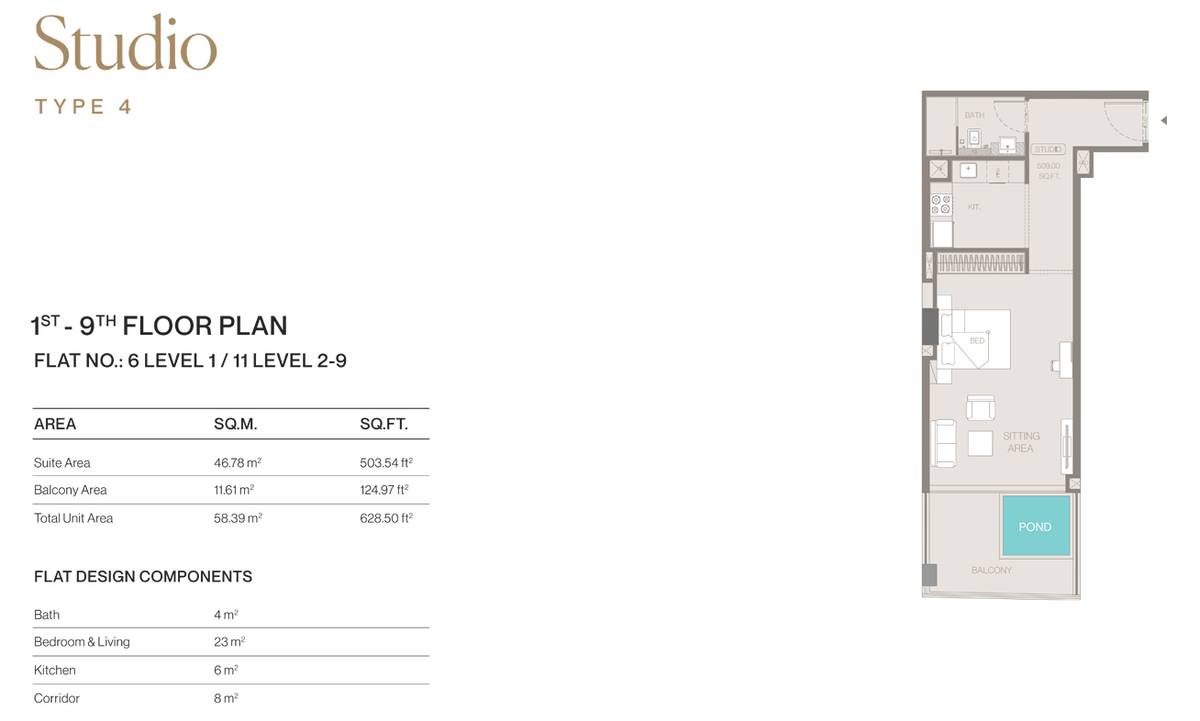 Binghatti Trillionaire Residences Studio Floor Plan
