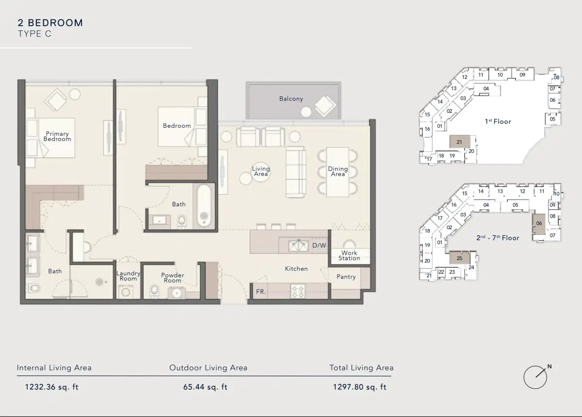 Ellington Arbor View 2 Bedroom Apartments Floor Plan