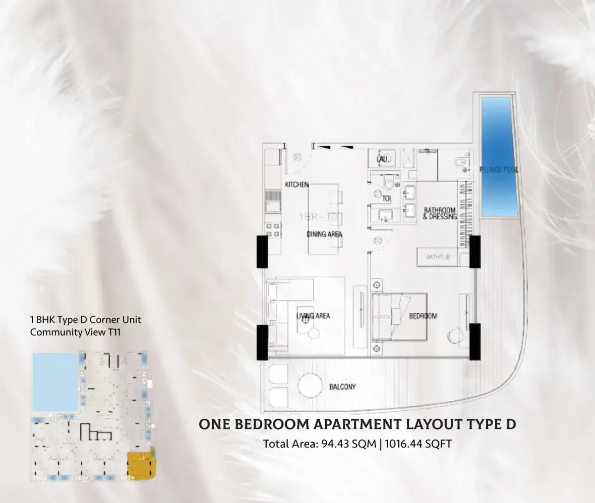  Empire Suites Floor Plan 1 BR Floor Plan 1,016 Sq. Ft.