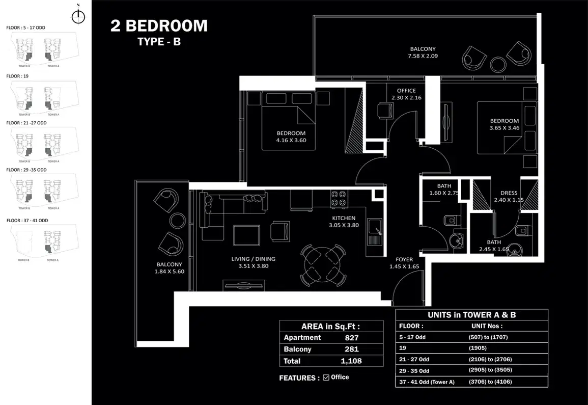 Elitz 3 By Danube 2 Bedroom Apartments Floor Plan