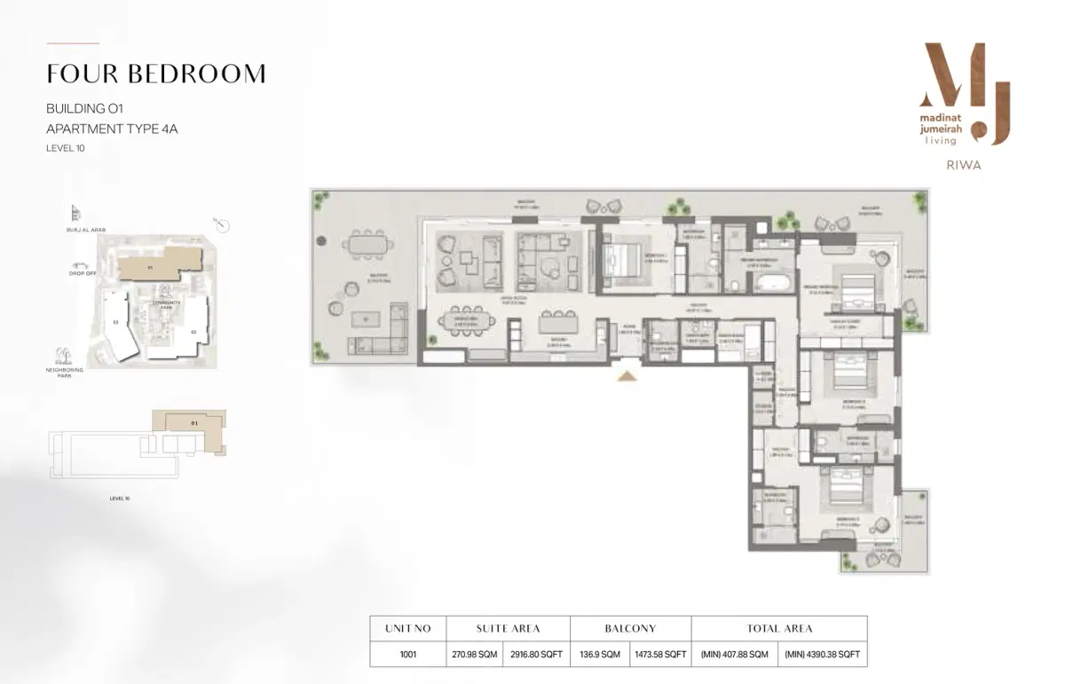 Meraas Riwa Mjl 4 Bedroom Apartments Floor Plan