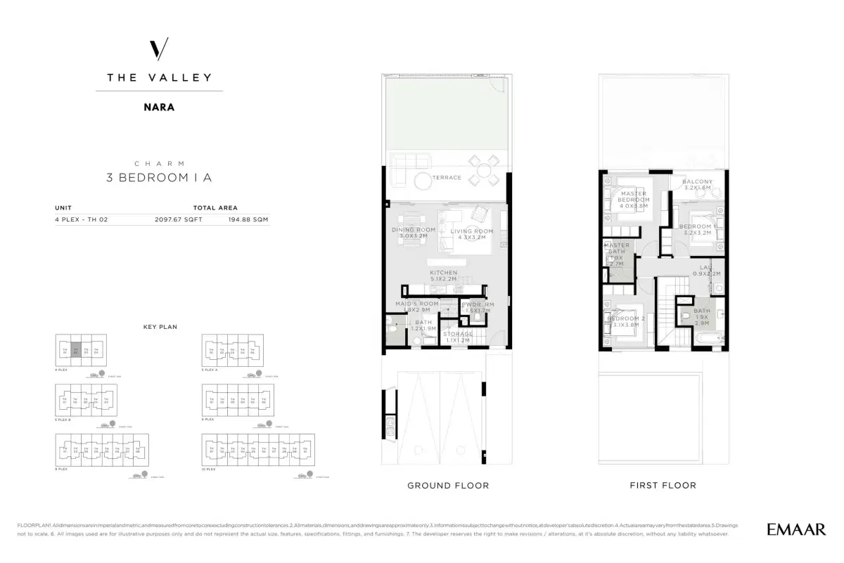 Nara At The Valley 3 Bedroom Townhouses Floor Plan