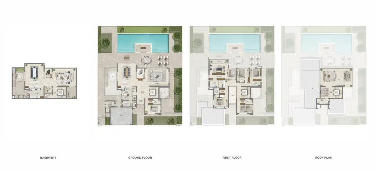 Emaar Mareva At The Oasis 6 Bedrooms Villas Type-2 Floor Plan