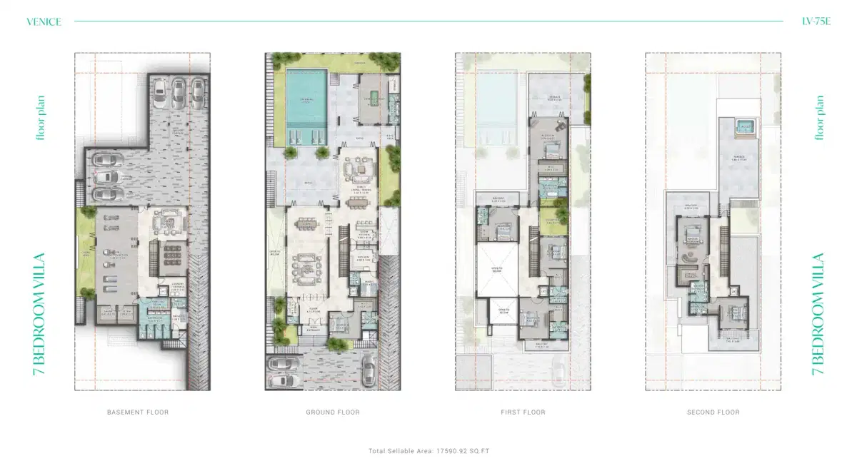 Damac Lagoons Venice 7 Bedroom Villas Floor Plan
