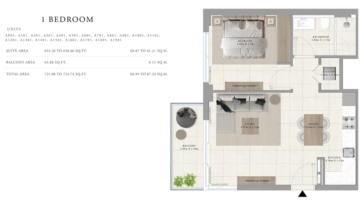 1 Bedroom Apartments