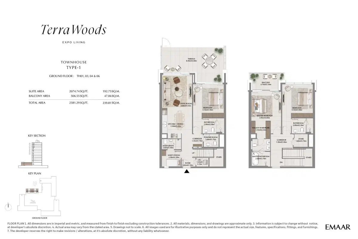 Terra Woods at Dubai South 3 BR Floor Plan 2,581 Sq. Ft.