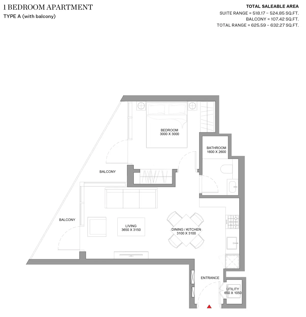 1 Bedroom Apartments