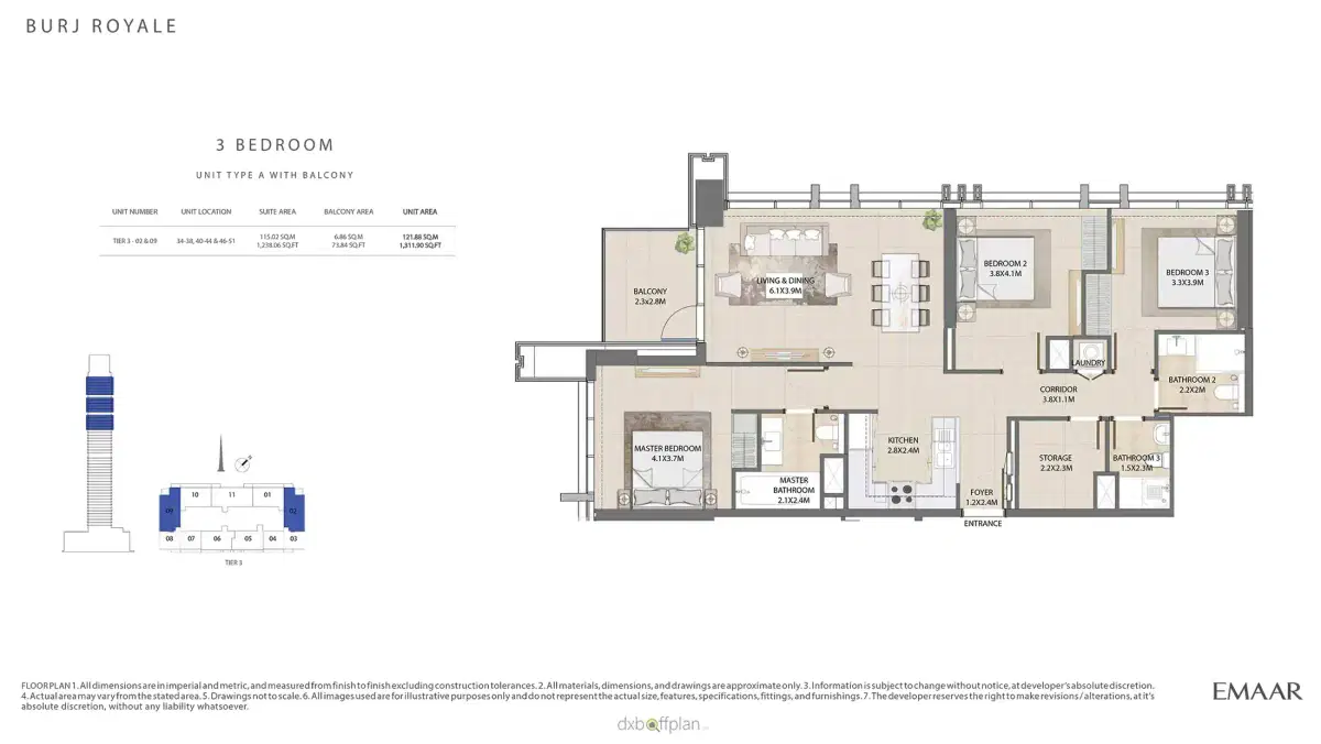 3 Bedroom Apartments