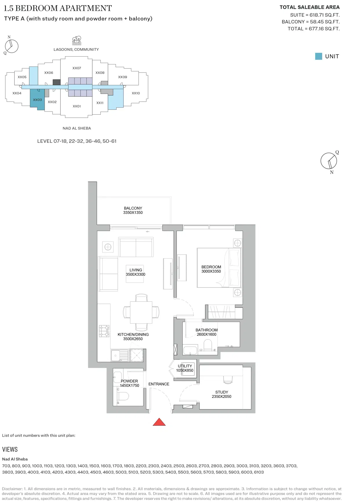320 Riverside Crescent 1.5 BR Apartment Floor Plan