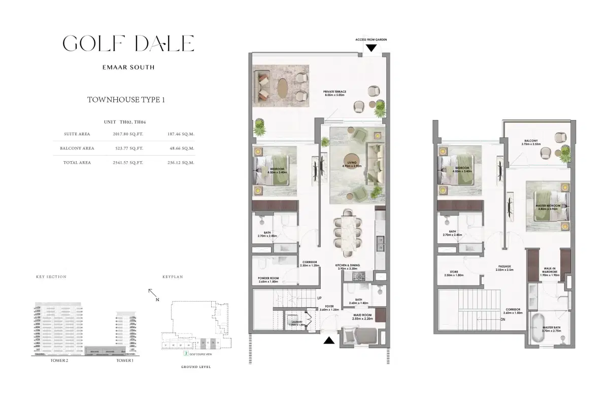 Emaar Golf Dale 3 BR Floor Plan 2,541 Sq. Ft.