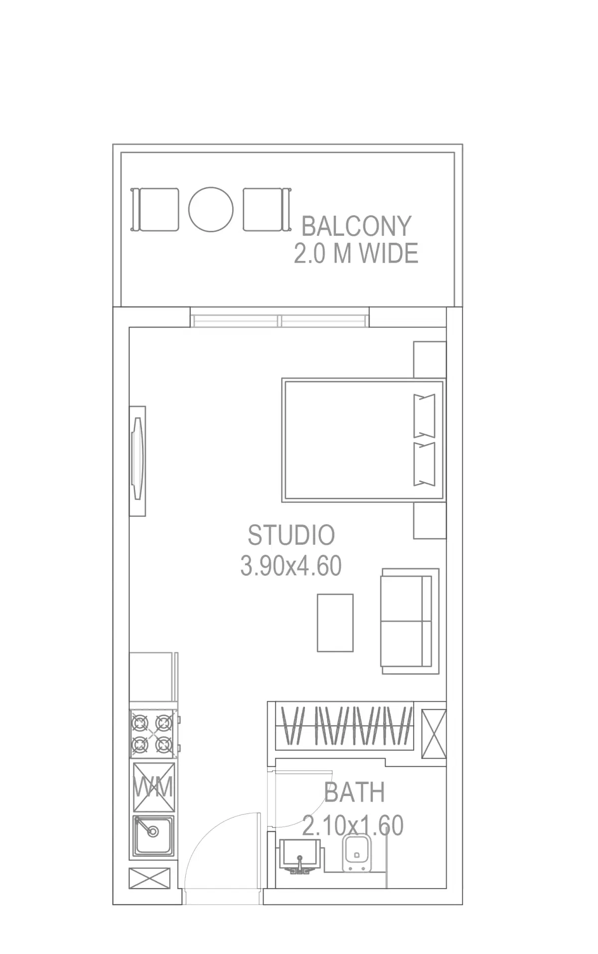 DANUBE Petalz at Al Warsan Studio, Apartments & Duplexes Studio Floor Plan