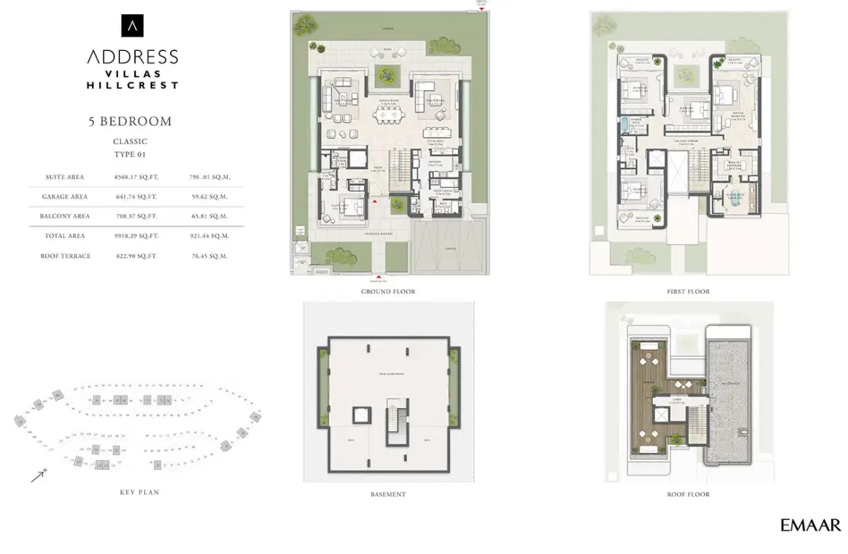 Emaar Address Hillcrest 5 BR Villas at Dubai Hills Estate 5 Br Villa Floor Plan