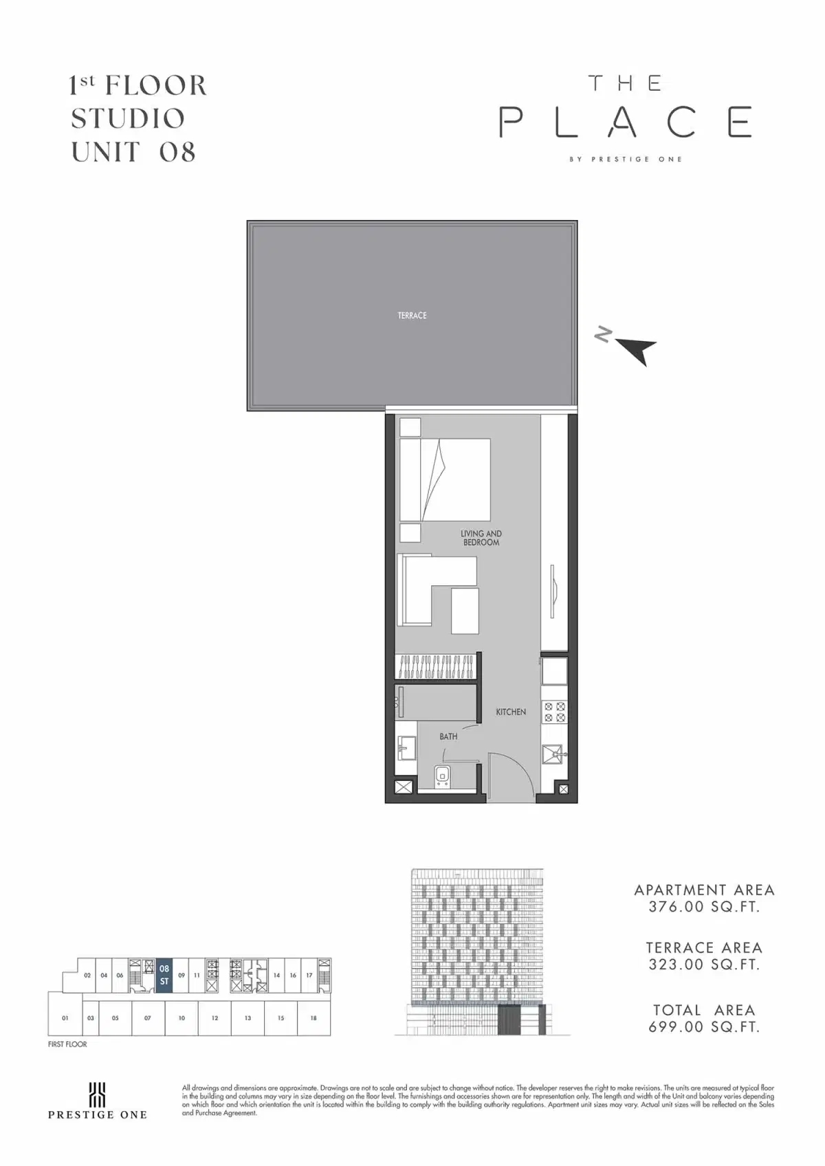 Studios Floor Plan 699 Sq. Ft.