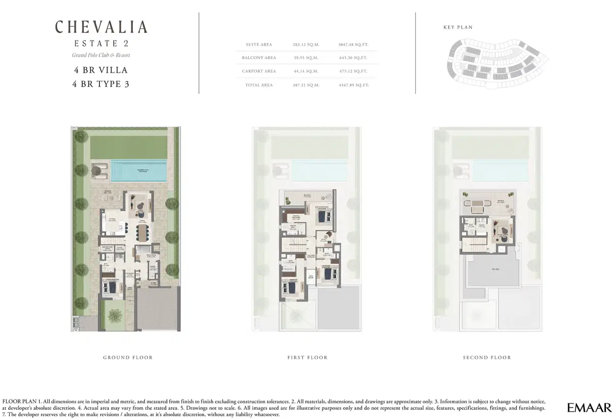 Chevalia Estate 2 by Emaar 4 BR Floor Plan 4167 Sq. Ft.