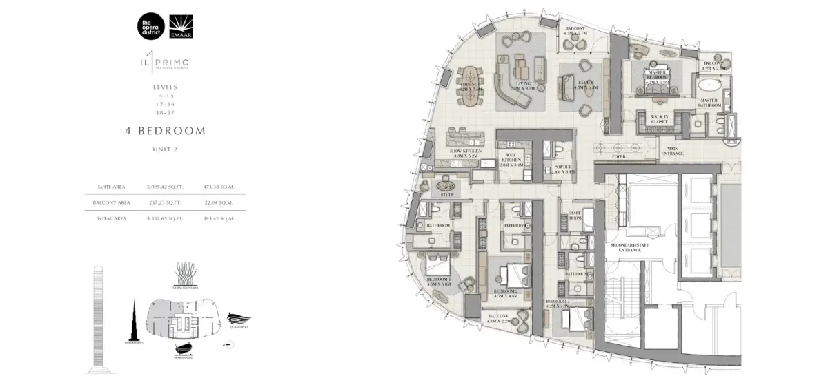 EMAAR IL Primo Dubai 4 BR Floor Plan 5,332 Sq. Ft.