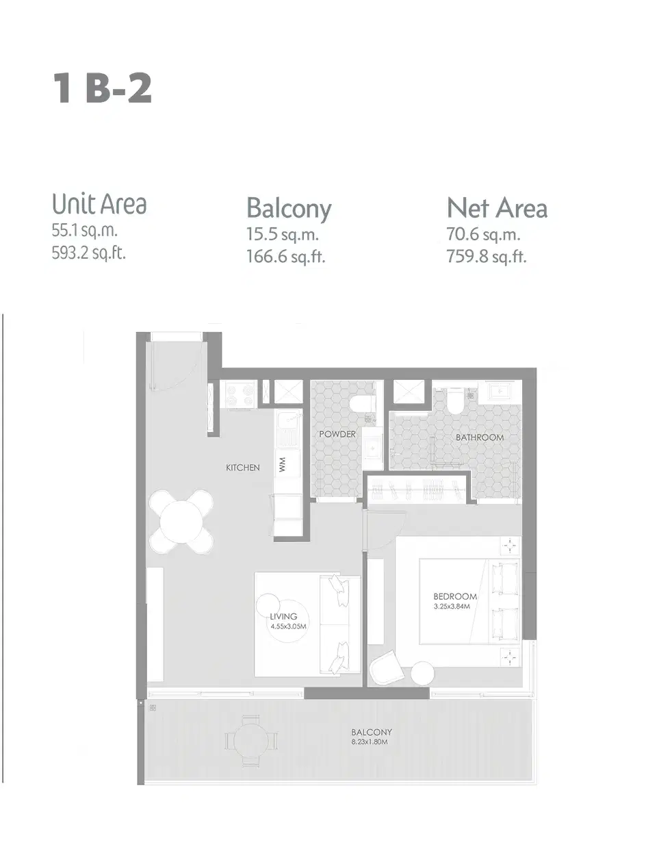 MAG City Meydan Dubai 1 BR Floor Plan 759 Sq. Ft.
