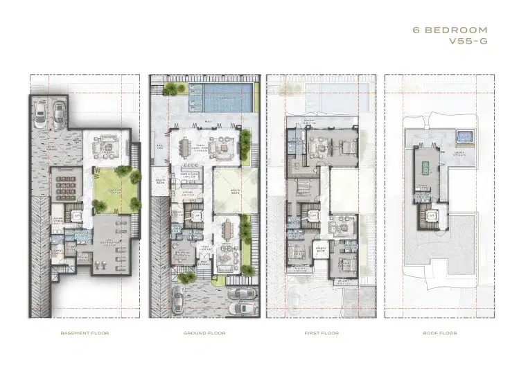 Damac Gems Estates 6 BR Villa Floor Plan