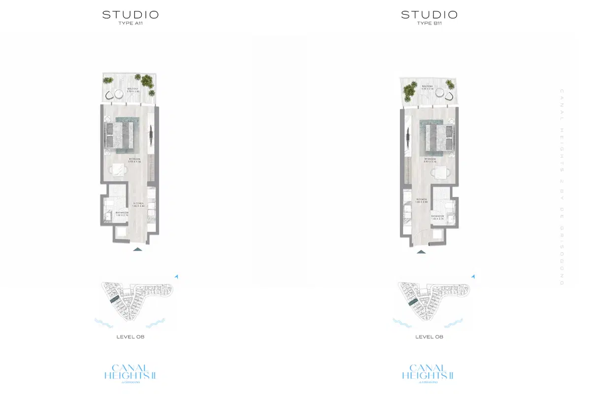 Damac Canal Heights 2 Studio Floor Plan