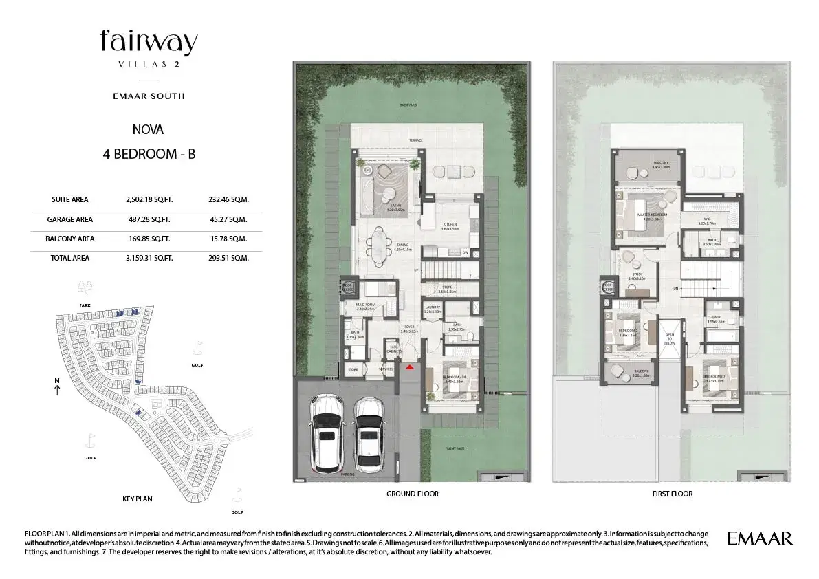Emaar Fairway Villas 2 4 Bedroom Villas Floor Plan