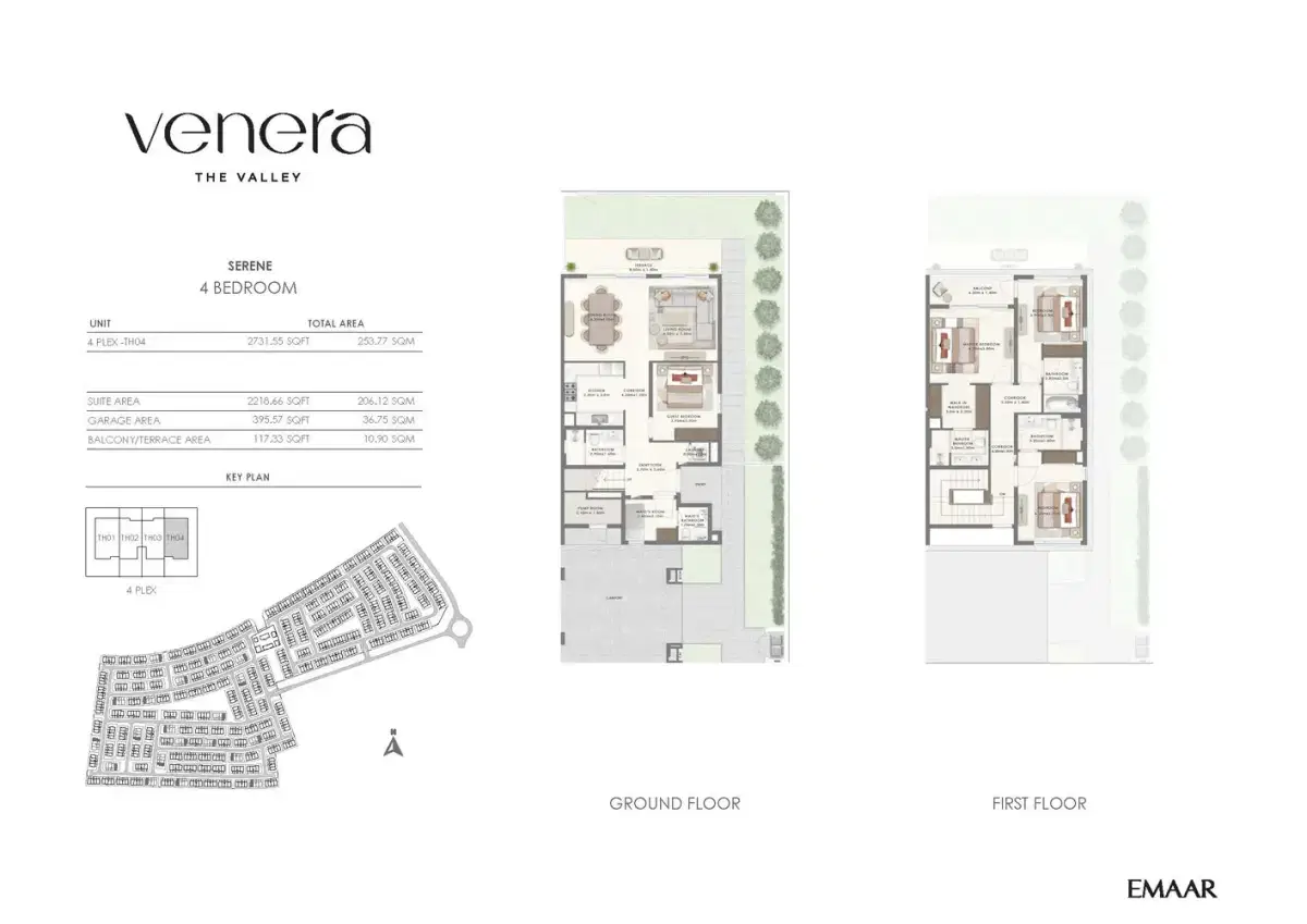 Emaar Venera at The Valley Phase 2 Dubai 4 BR Floor Plan 2,732 Sq. Ft.