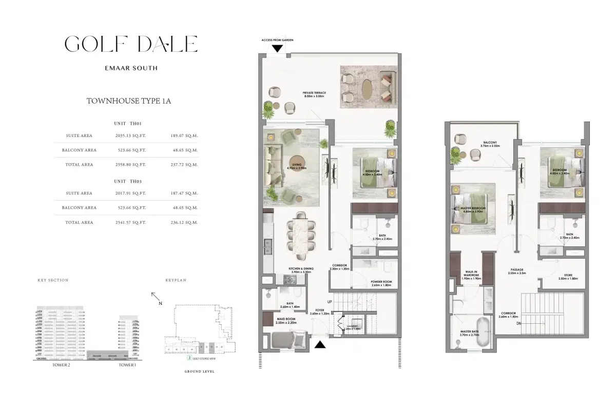 Emaar Golf Dale 3 BR Floor Plan 2,558 Sq. Ft.