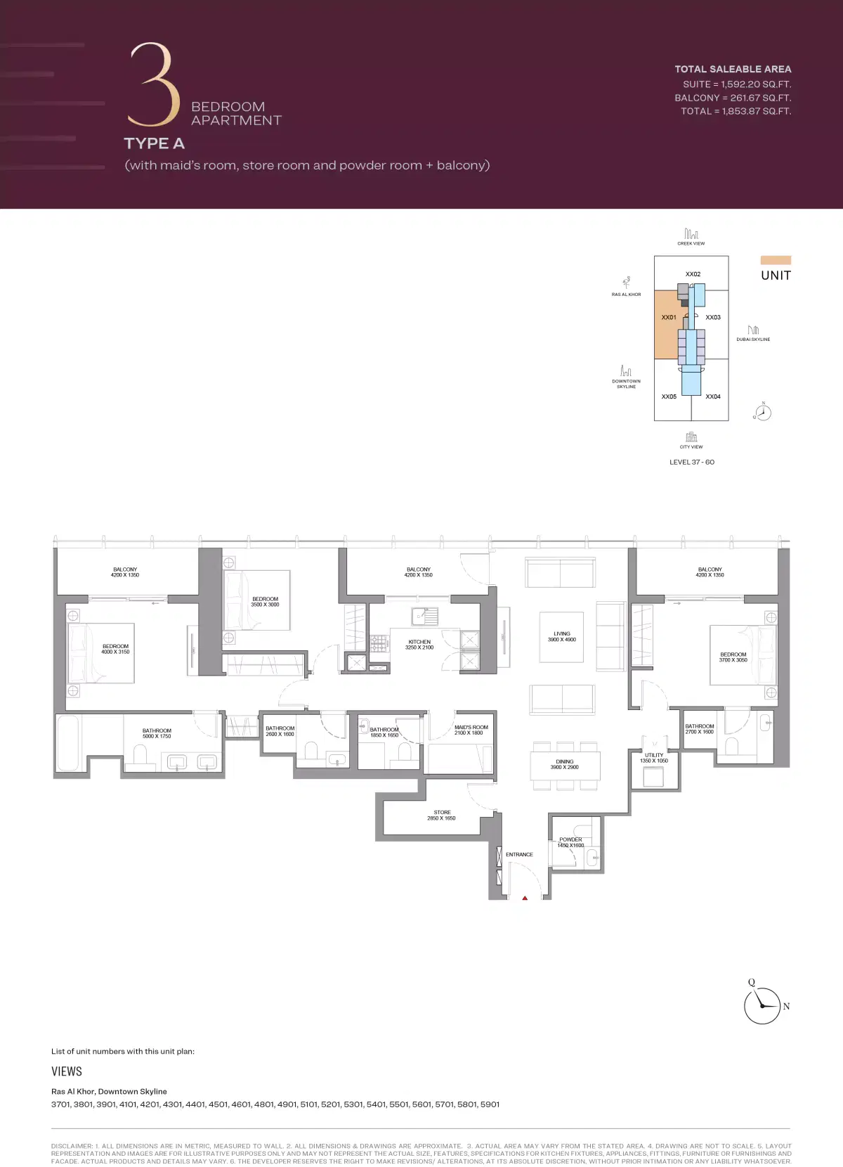 3 Bedroom Apartments