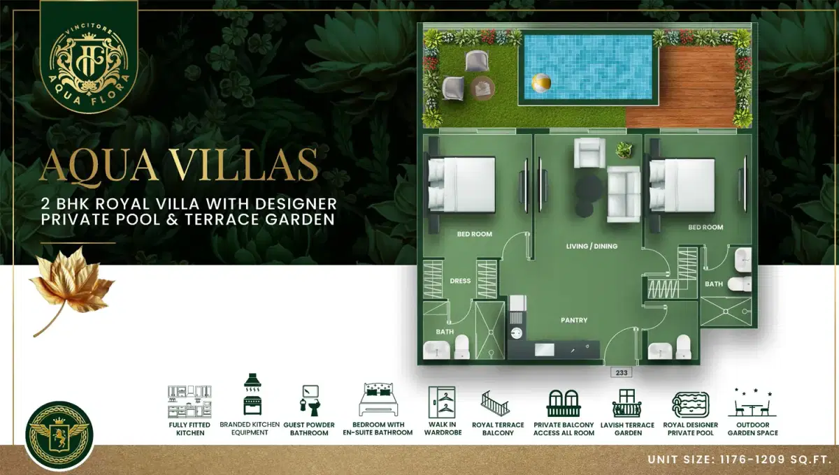 2 BR Floor Plan 1,209 Sq. Ft.