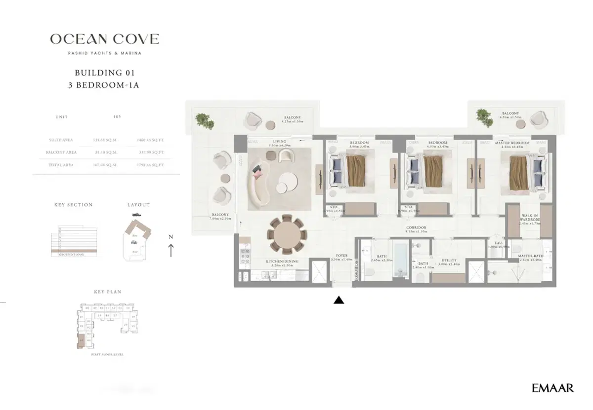 3 BR Floor Plan 1,798 Sq. Ft.
