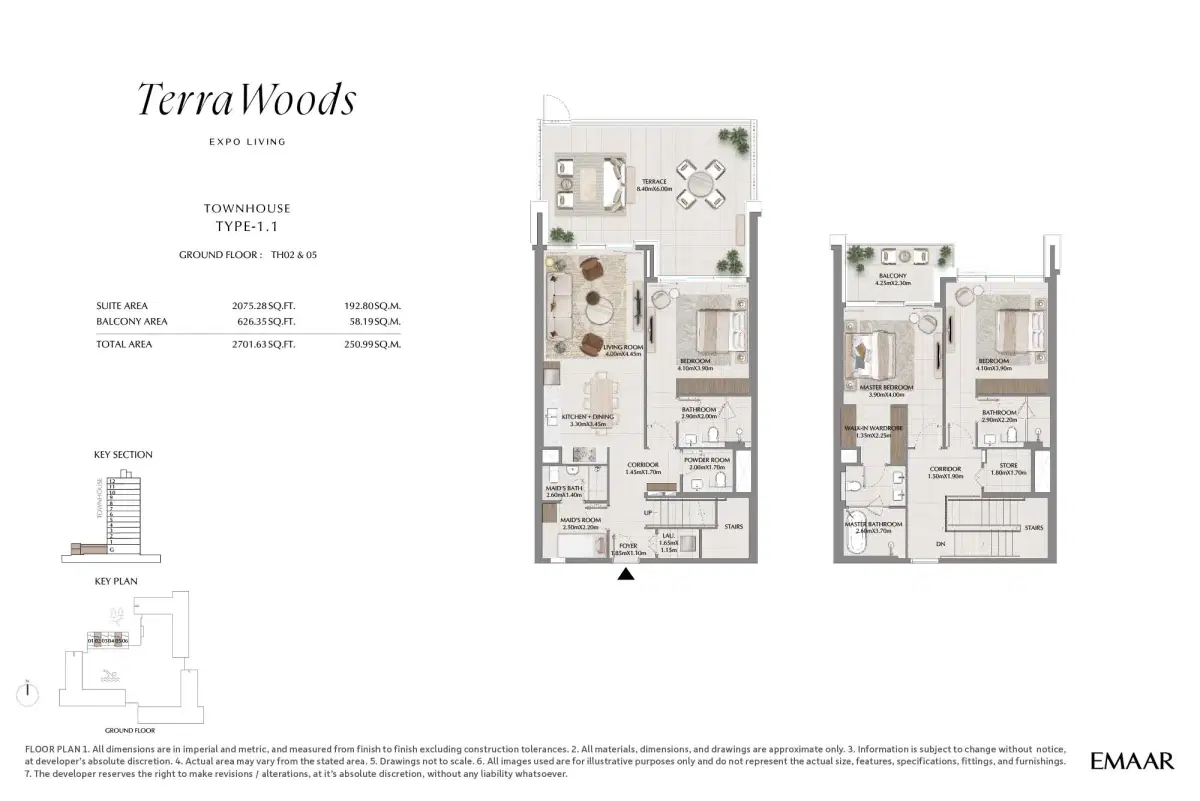 Terra Woods at Dubai South 3 BR Floor Plan 2,702 Sq. Ft.
