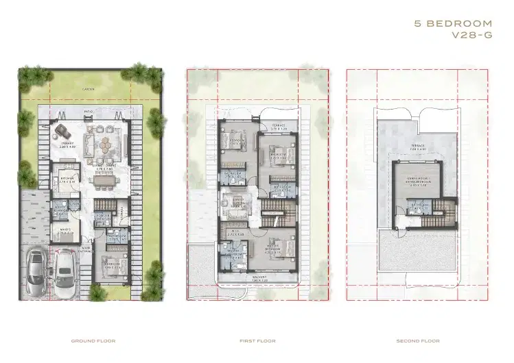 Damac Gems Estates 5 BR Villa Floor Plan
