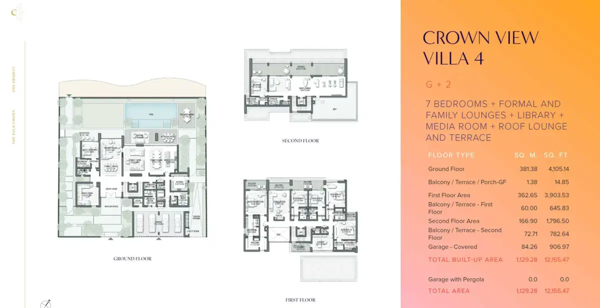 The Palm Crown 7 Bedroom Villas 4 Floor Plan