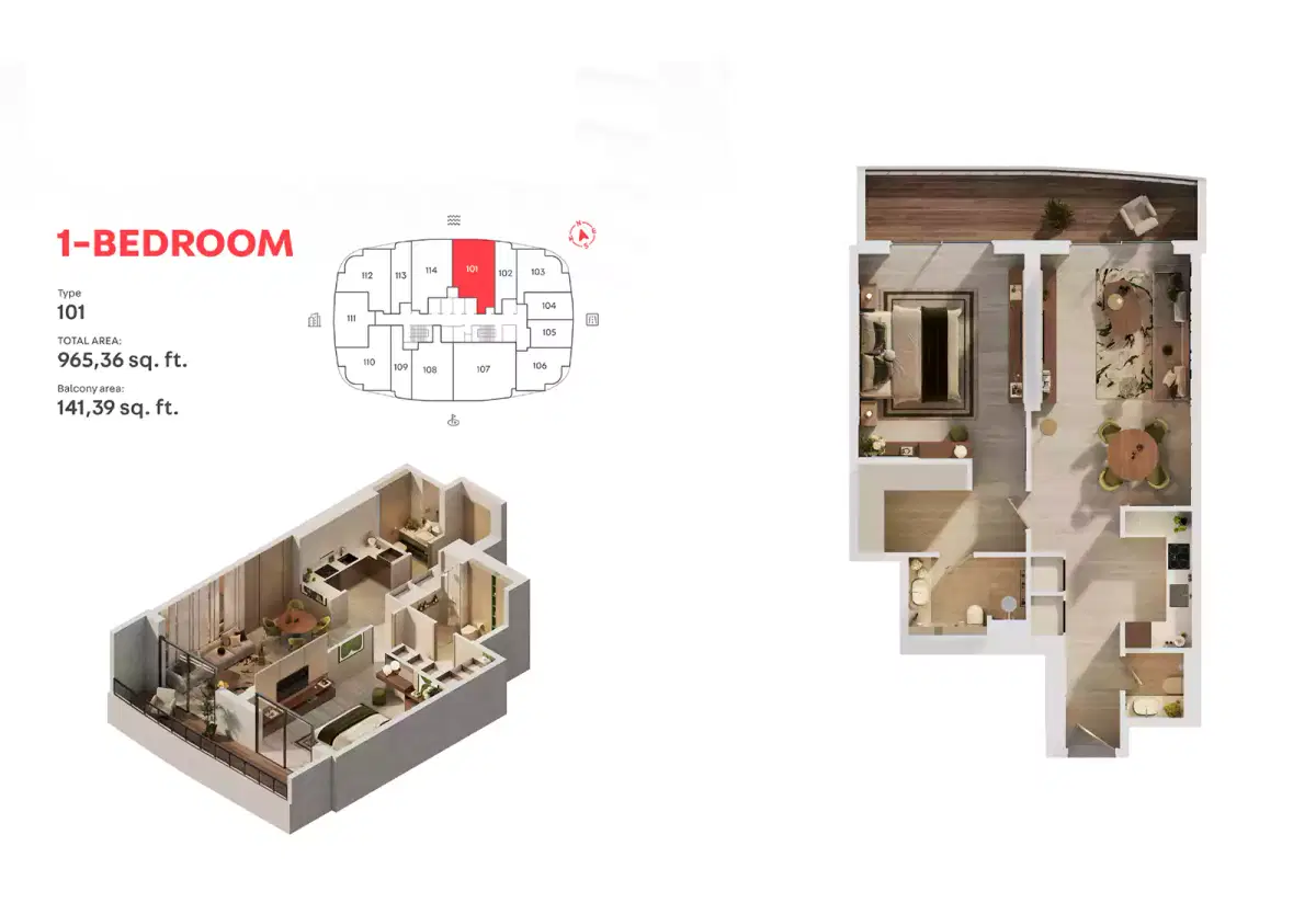 1 Bedroom Apartments