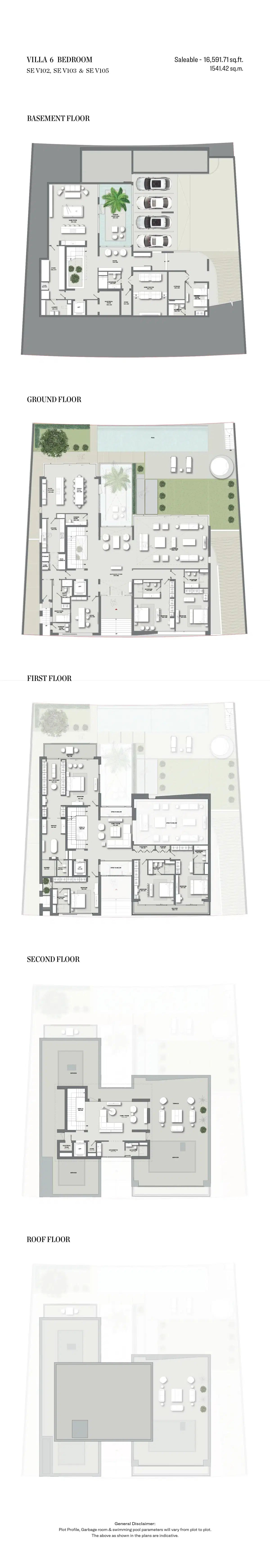 SOBHA Estates Dubai 6 BR Floor Plan 16,591 Sq. Ft.