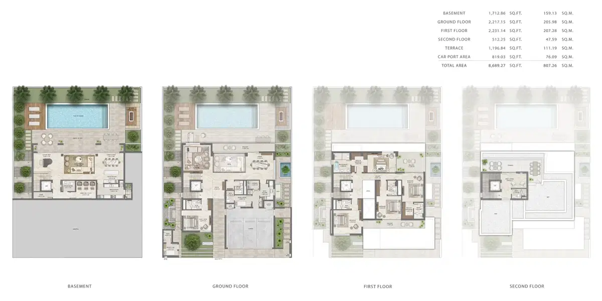 Palmiera The Oasis 5 Bedroom Villas Floor Plan