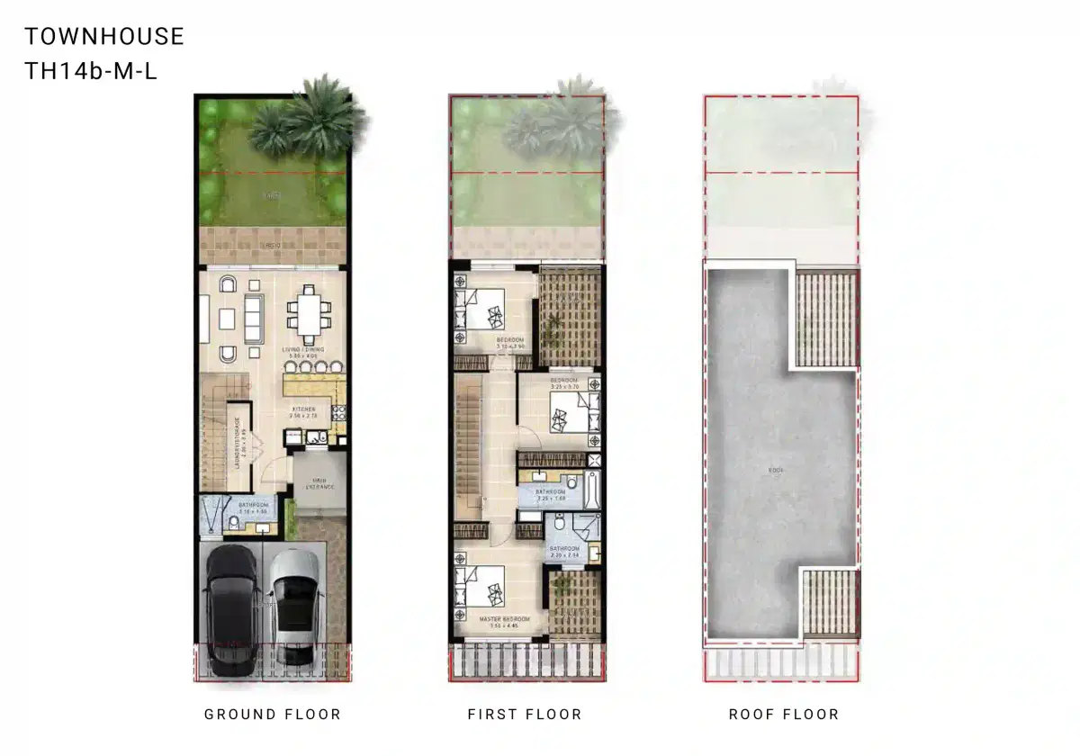 Damac The Legends 3 BR Townhouse Floor Plan