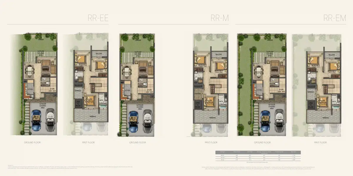 Damac Aknan Villas 3 BR Villa Floor Plan