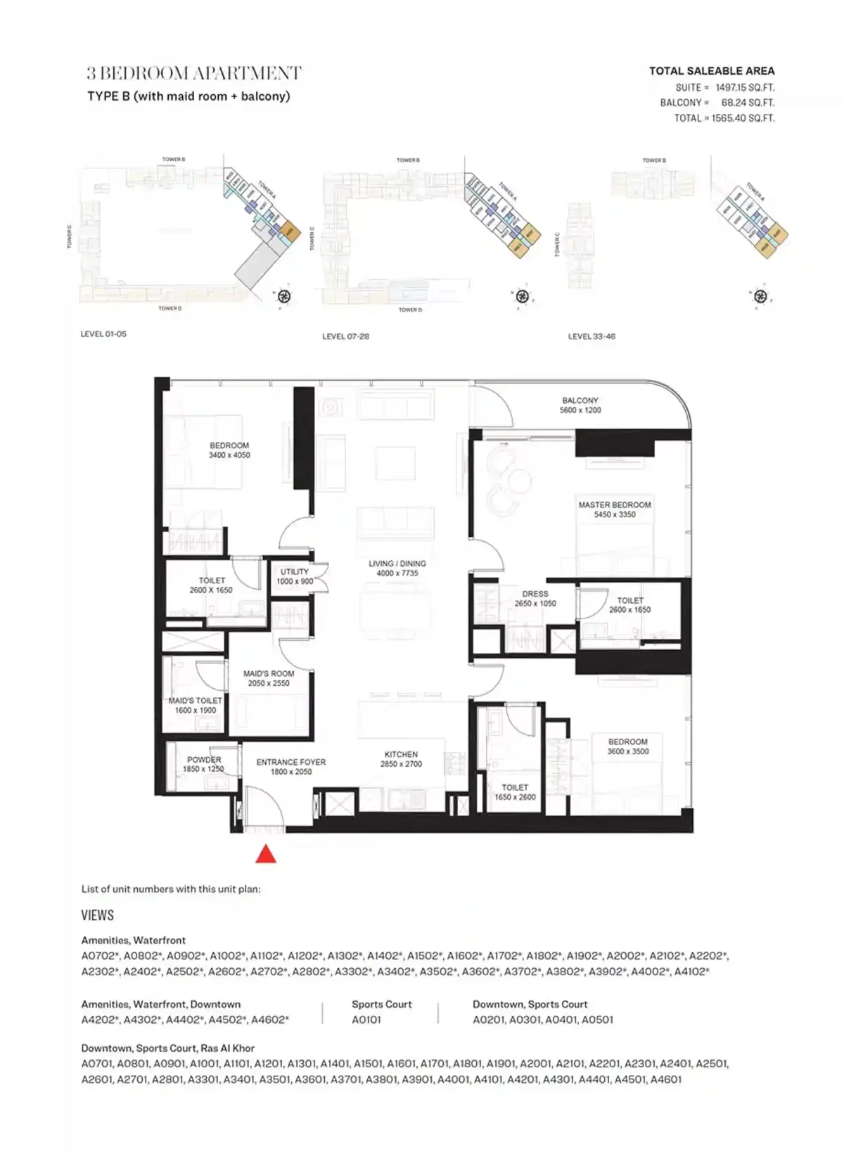 3 Bedroom Apartments