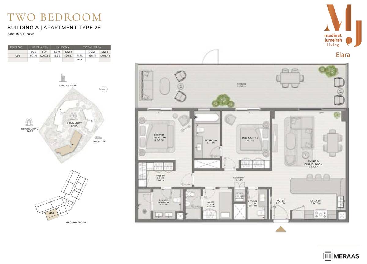 Elara At Mjl 2 BR Apartment Floor Plan