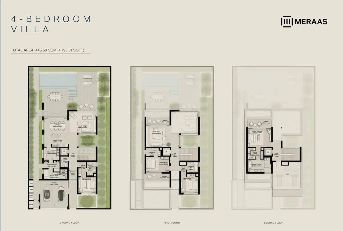 Nad Al Sheba Gardens Phase 11 4 BR Villas Floor Plan