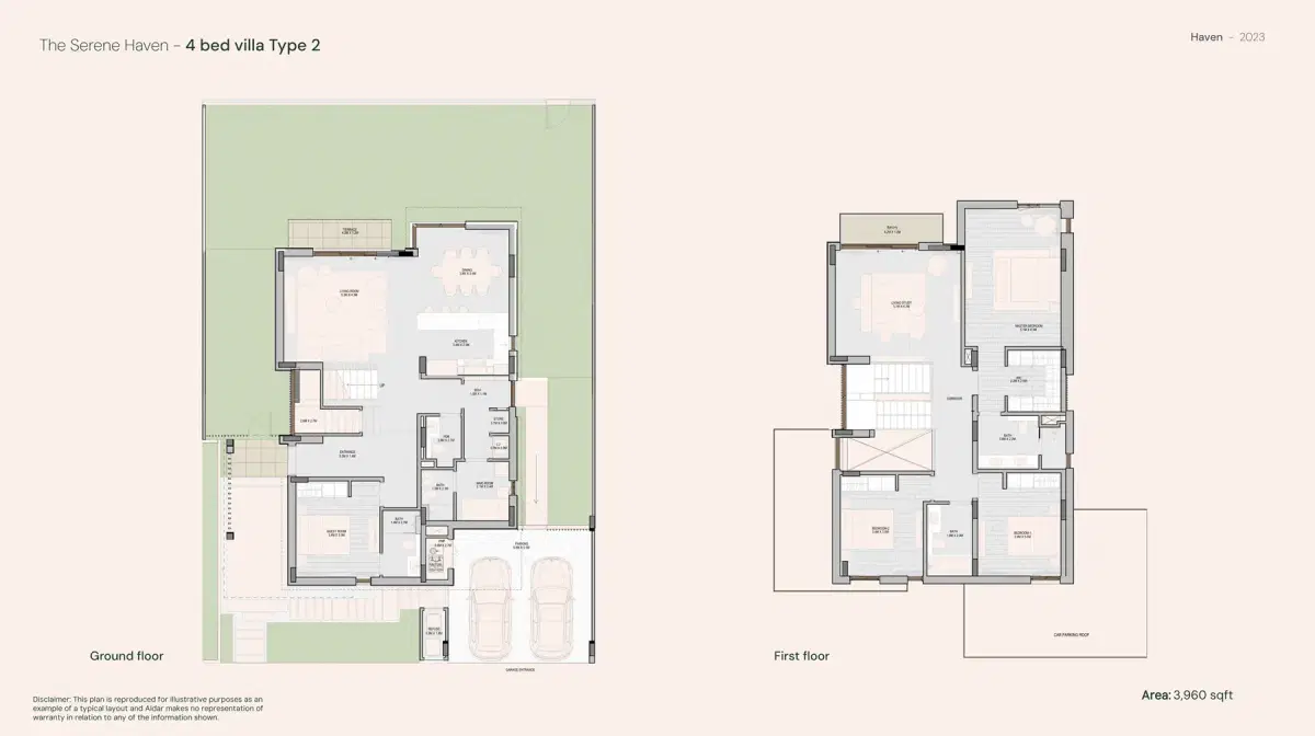Aldar Haven Dubai 4 BR Floor Plan 3,960 Sq. Ft.