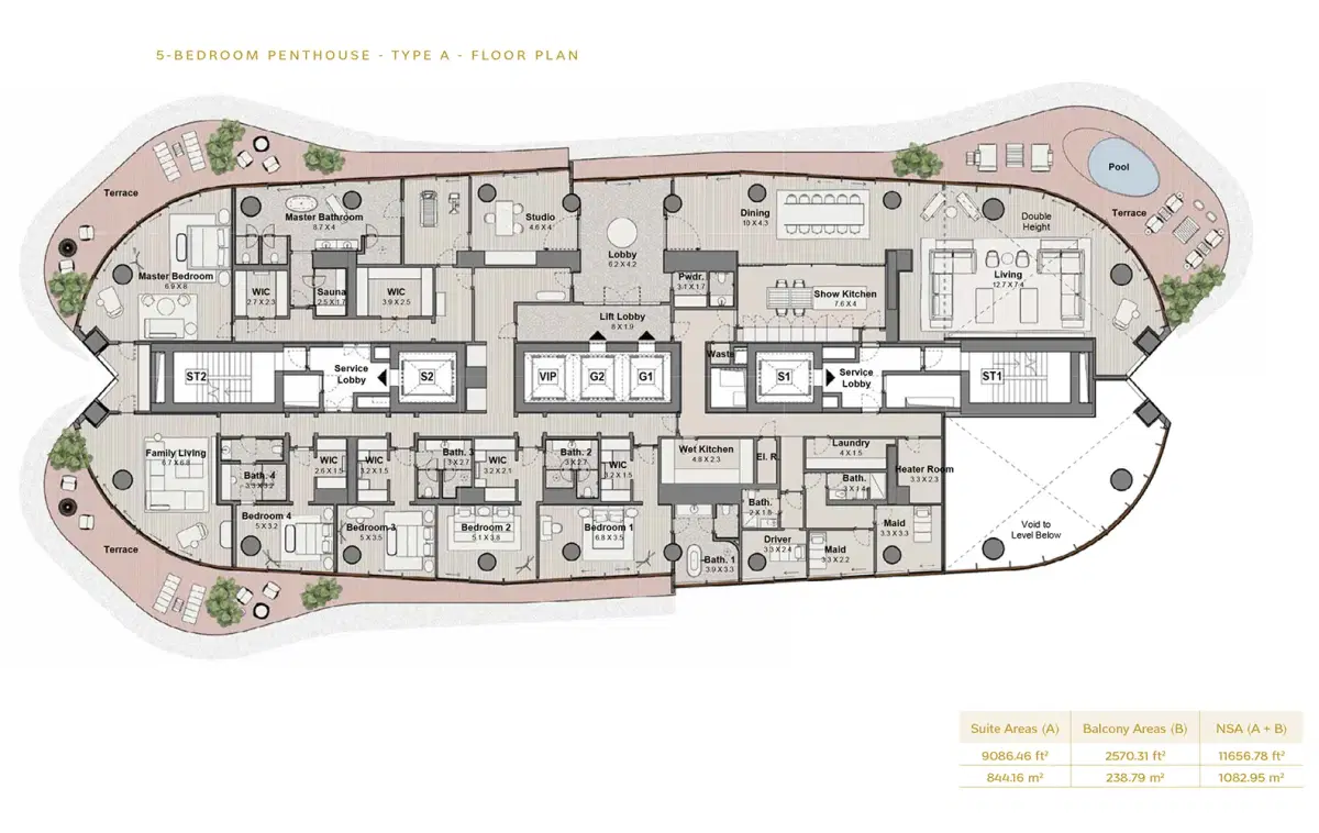 5 Bedroom Penthouses