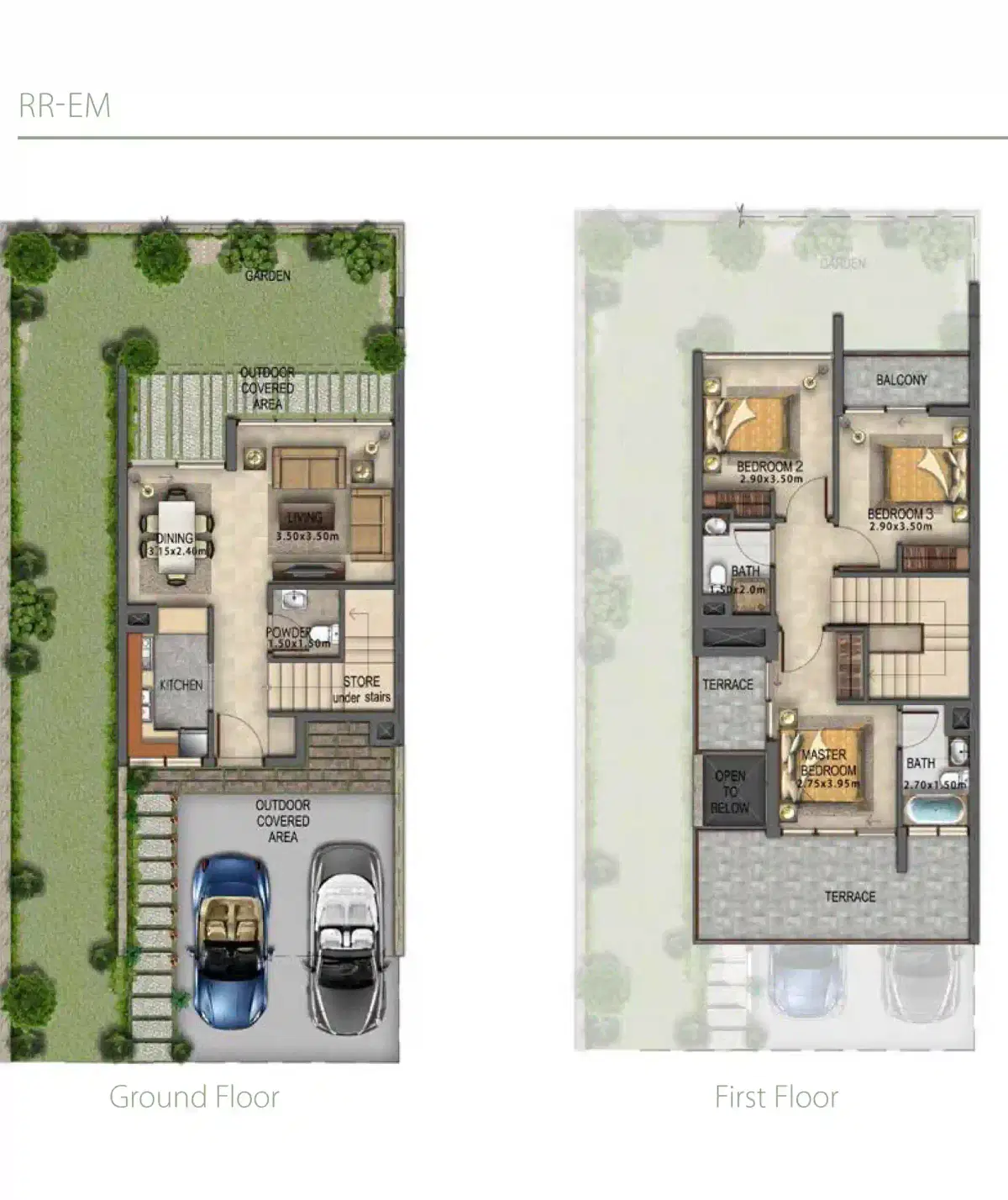 Damac Biela Villas 3 Bedroom Villas Floor Plan