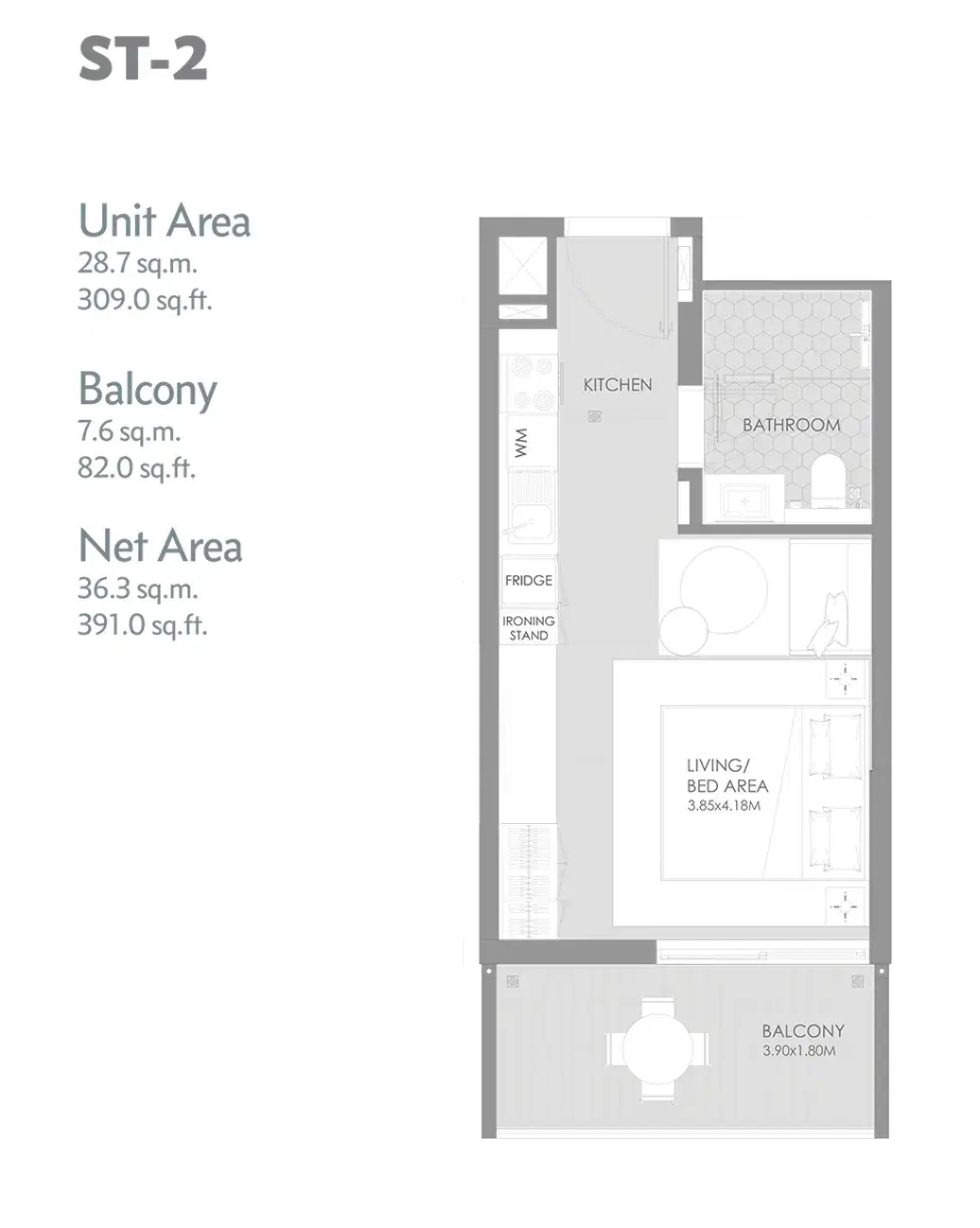 MAG City Meydan Dubai Studios Floor Plan 391 Sq. Ft.