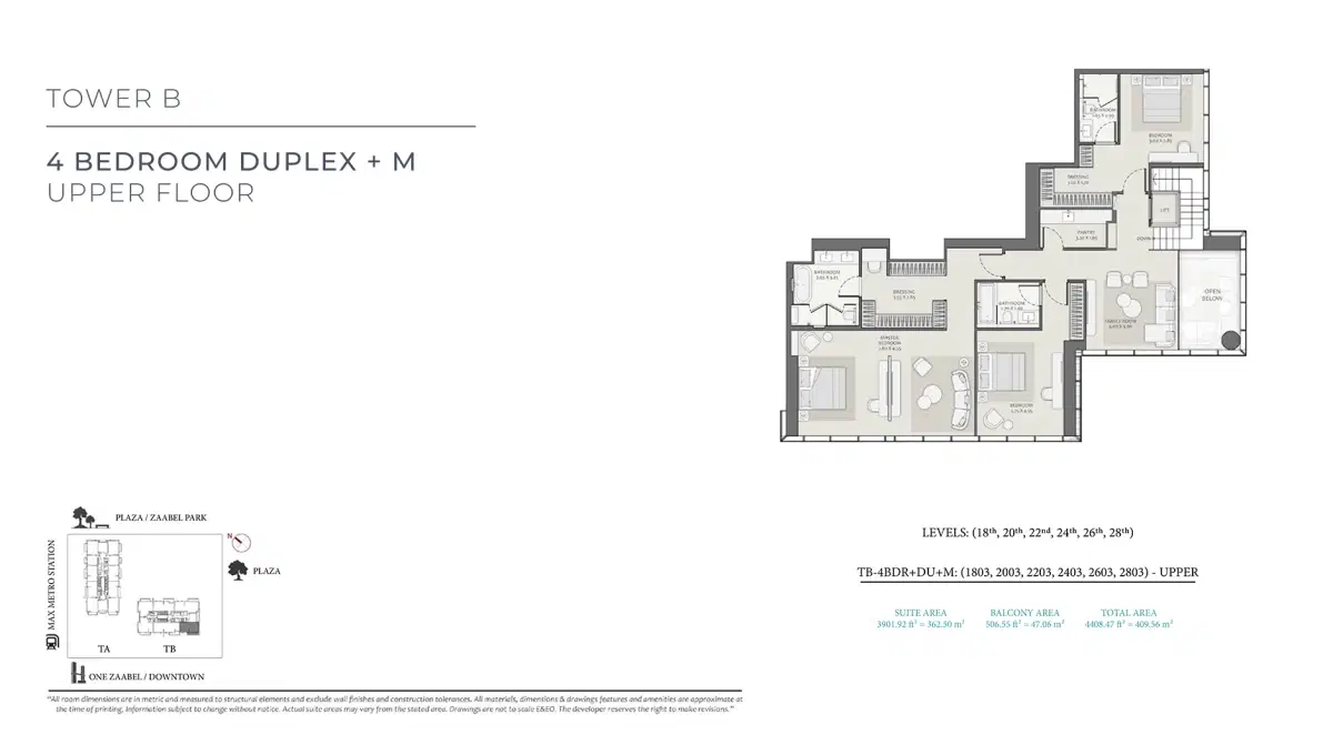 Avenue Park Towers 2 4 Bedroom Floor Plan 4408 Sq. Ft.