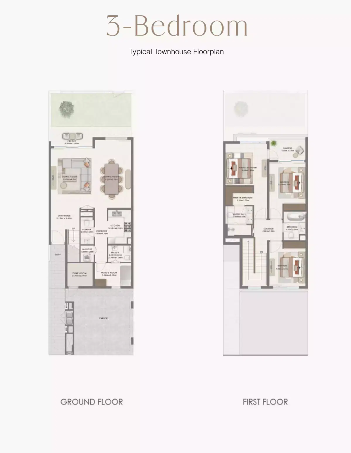 Emaar Velora 2 At The Valley Phase 2 3 Bedroom Townhouses Floor Plan
