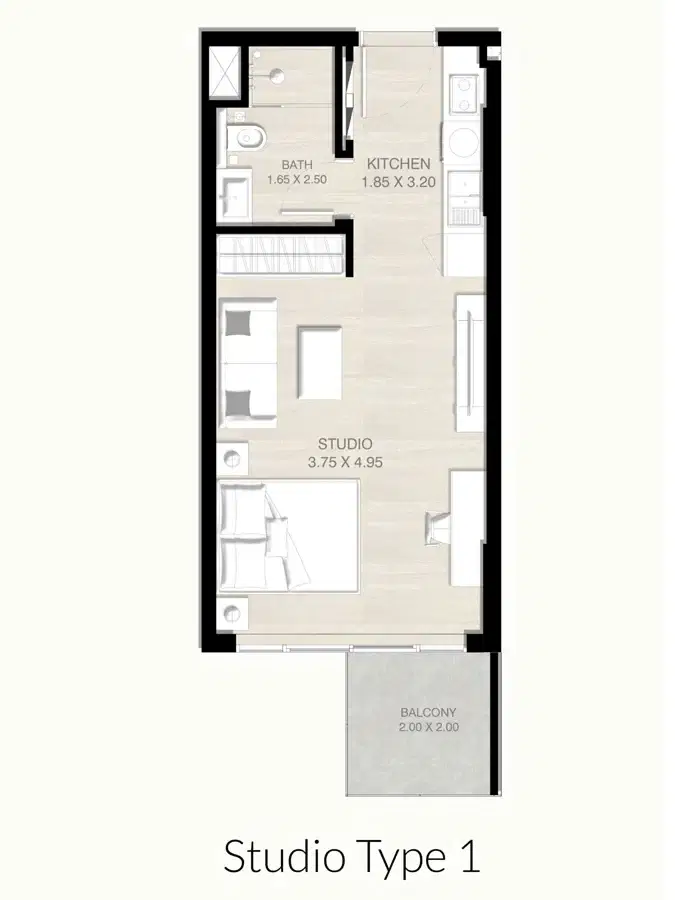 Serene Gardens 2 Al Furjan By Prescott Studio Floor Plan
