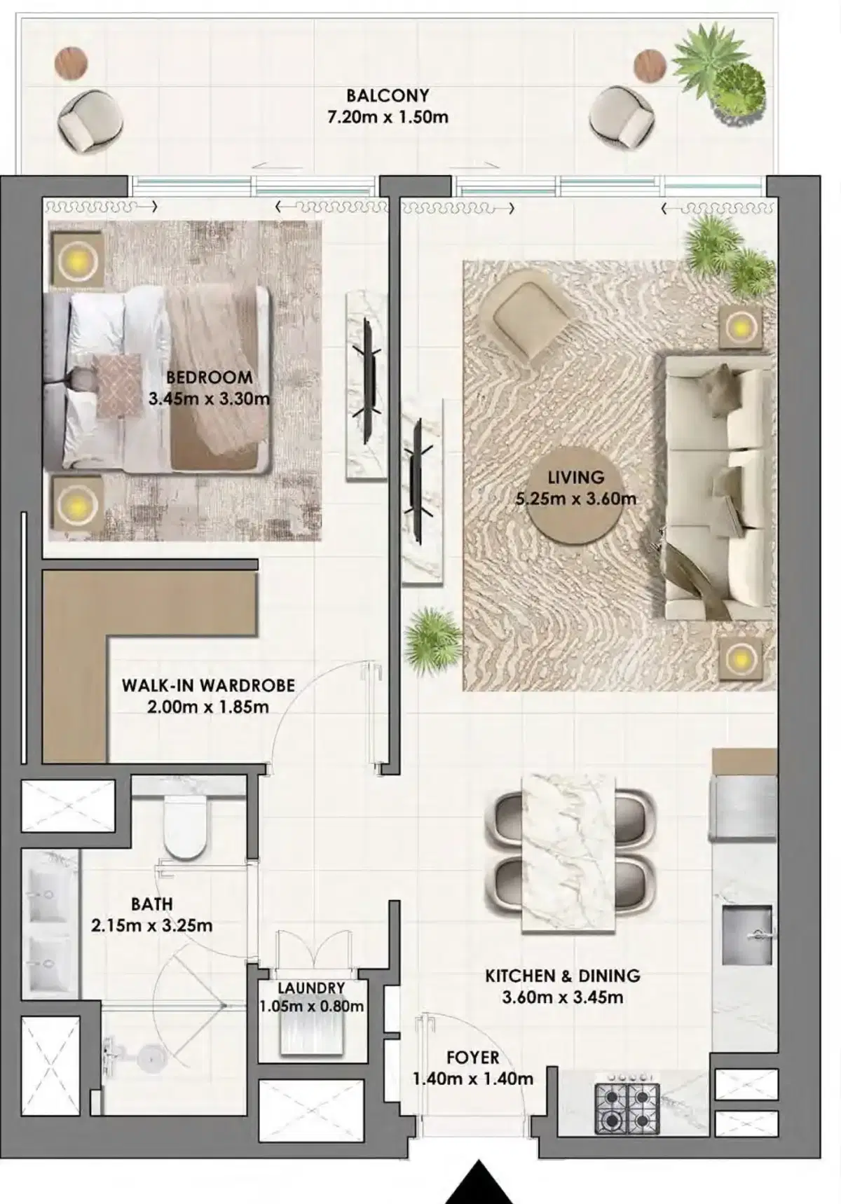 Emaar Parkwood At Dubai Hills Estate 1 Bedroom Apartments Floor Plan